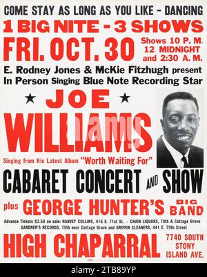 Vintage Jazz Poster - Joe Williams 1970 Chicago, IL Jumbo Concert Poster Stockfoto