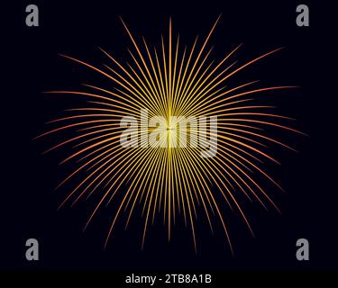 Illustration eines Feuerwerks am Nachthimmel Stock Vektor