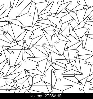 Abstrakte schwarze Tuch-Aufhänger-Vektor-Grafik-nahtlose Muster-Vektor-Illustration auf weißem Hintergrund Stock Vektor