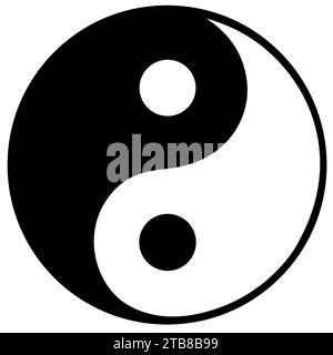 yin Yang-Symbol auf weißem Hintergrund Stock Vektor