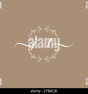 JL Handschriftenlogo mit Initialzeichen, Hochzeits- und Modekonzept Stock Vektor