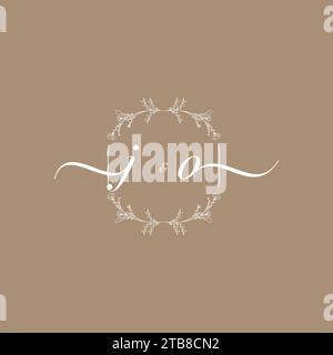 JO Handschriftenlogo mit Initialsignatur, Hochzeit und Modekonzept Stock Vektor