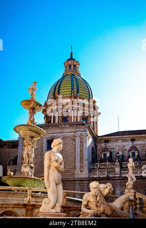 Pretoria Fontaine in Palermo Sizilien Stockfoto