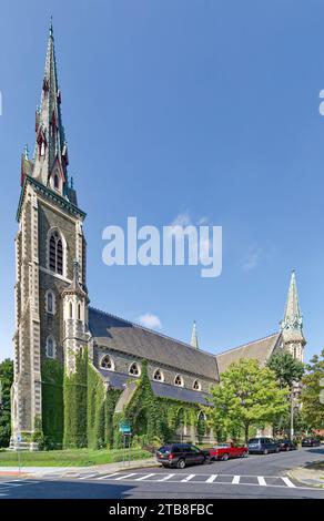 Patrick Keeley entwarf die Albany Landmark St. Joseph’s Church, erbaut 1860. Trotz ihrer Prominenz wurde die Kirche aufgegeben. Stockfoto