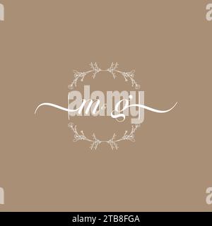 MG Handschriftenlogo mit Initialunterschrift, Hochzeits- und Modekonzept Stock Vektor