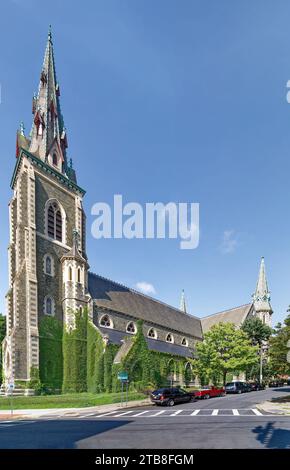 Patrick Keeley entwarf die Albany Landmark St. Joseph’s Church, erbaut 1860. Trotz ihrer Prominenz wurde die Kirche aufgegeben. Stockfoto