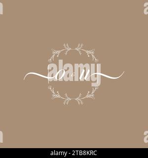 DAS handgeschriebene Logo der ersten Signatur, das Hochzeits- und Modekonzept Stock Vektor