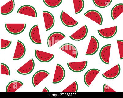 Nahtloses Muster mit Wassermelonenscheibe für den Hintergrund Stock Vektor