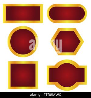 Vektorsatz realistischer isolierter Retro-rechteckiger Neonplakate. Konzept von Kino und broadway. Stock Vektor