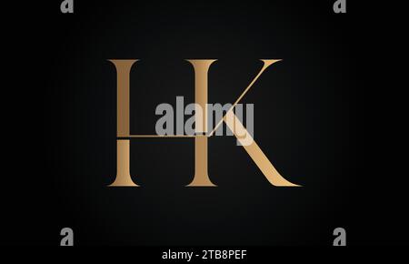 Luxuriöses Initial KH oder HK Monogramm-Logo-Design Stock Vektor