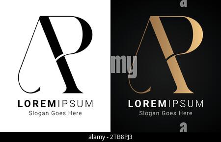 Luxuriöses Initial AP- oder PA-Monogramm-Logo-Design mit Textbuchstaben Stock Vektor