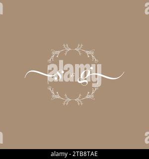 SG Handschriftenlogo mit Initialunterschrift, Hochzeits- und Modekonzept Stock Vektor