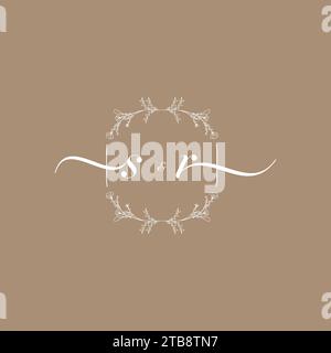 SR Handschriftenlogo mit Initialunterschrift, Hochzeit und Modekonzept Stock Vektor