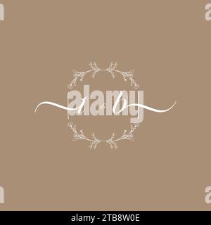 TB Handschriftenlogo mit Initialunterschrift, Hochzeits- und Modekonzept Stock Vektor