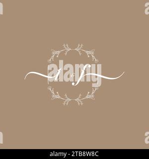 TF Handschriftenlogo der ersten Signatur, Hochzeit und Modekonzept Stock Vektor