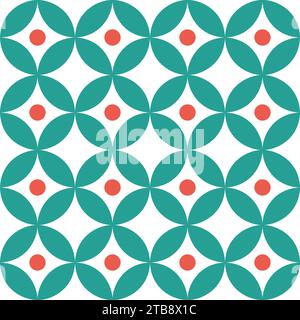Muster im Bauhaus-Stil – trendige Mosaikstruktur. Geometrisches Muster. Moderne Textur im skandinavischen Stil. Trendiges Stoffdesign Stock Vektor
