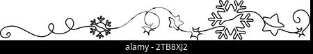 Frohe Weihnachtsdekoration. Durchgehende einzeilige Zeichnung. Stock Vektor