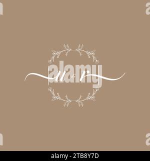 UR-Logo mit Initialunterschrift, Hochzeit und Modekonzept Stock Vektor