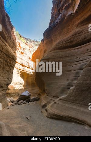 Fantastischer orangener Canyon oder george, Barranco de las Vacas, Gran Canaria, Kanarische Inseln, Spanien Stockfoto