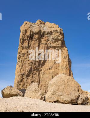 Roque Nublo heiliger Berg im Roque Nublo Rural Park, dem höchsten Gipfel der Insel Gran Canaria, Spanien Stockfoto