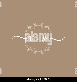 VS. Handschrift-Logo der ersten Unterschrift, Hochzeit und Modekonzept Stock Vektor