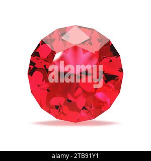 Spinell, Juwel, rosa Edelstein, auf weißem Hintergrund Stockfoto