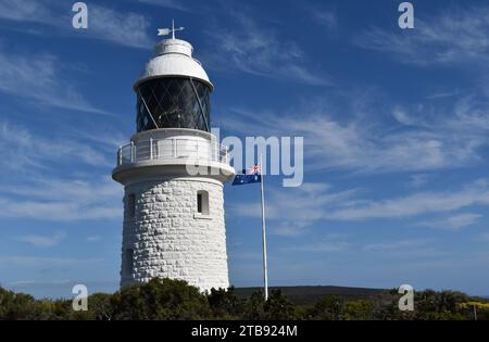 Das historische Cape Naturaliste Lighthouse wurde 1904 im Leeuwin-Naturaliste National Park in der Nähe von Dunsborough, Western Australia, erbaut Stockfoto