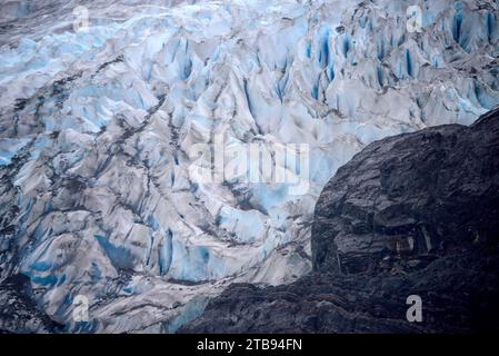 Mendenhall-Gletscher von oben; Juneau, Alaska, Vereinigte Staaten von Amerika Stockfoto