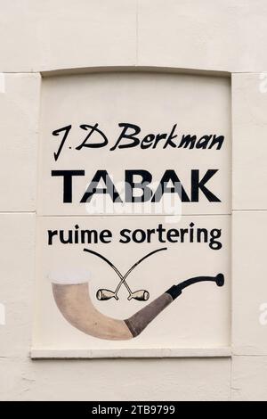 Tabakwarenschild in Singel, Amsterdam. Stockfoto