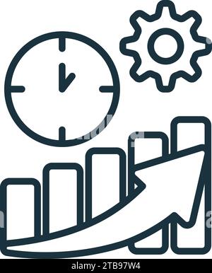 Symbol „Effizienz“. Einfarbiges einfaches Schild aus Produktivitätssammlung. Effizienzsymbol für Logo, Vorlagen, Webdesign und Infografiken. Stock Vektor
