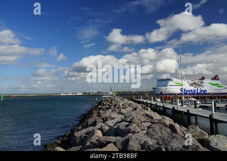 Blick auf den Alten Bach in Warnemünde Stockfoto