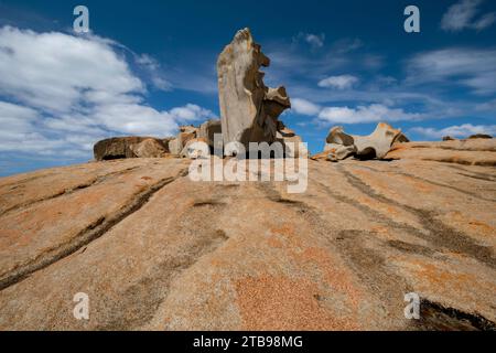 Felsen im Flinders Chase National Park, einem geschützten Gebiet am westlichen Ende von Kangaroo Island; Adelaide, South Australia, Australien Stockfoto