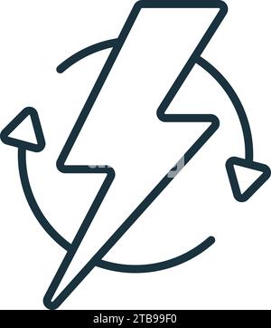 Umrisssymbol für erneuerbare Energien. Einfarbiges einfaches Zeichen aus sozialen Gründen und Aktivismus-Sammlung. Symbol für erneuerbare Energien für Logo, Vorlagen und Web Stock Vektor