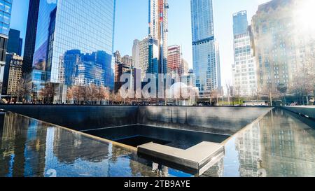 NEW YORK, USA - 10. Dezember 2022: World Trade Center Memorial Stockfoto