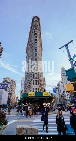 New York, USA - 15. April 2022: Flatiron Building in New York City Stockfoto