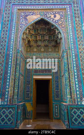Shad-i-Mulk Oko Mausoleum (1371-1383) in Shah-i-Zinda; Samarkand, Usbekistan Stockfoto