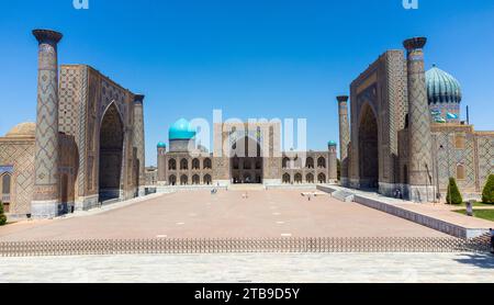 Luftaufnahme des Registan-Platzes in Samarkand Usbekistan Stockfoto