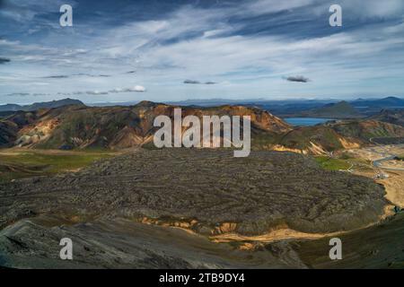Spektakulärer Überblick über Landmannalaugar im Hochland Islands Stockfoto