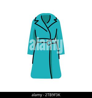 Winterjacke flaches Element. Winterkleidung. Isoliertes Vektor-Vorzeichen. Digitale Illustration für Webseite, mobile App, Werbeaktion. Stock Vektor