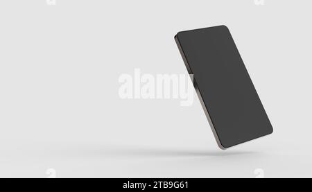 Modernes Smartphone-Modell. Realistische 3D-Abbildung mit Kopierraum. 3D-Abbildung Stockfoto
