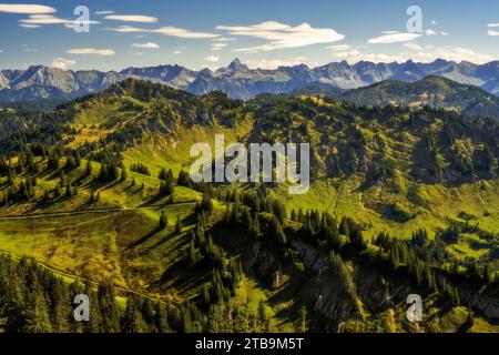 Blick vom Hochgrat bei Oberstaufen (Bayern, Deutschland) Stockfoto