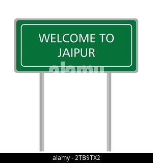 Willkommen bei Jaipur Name Schild Board Vektor Illustration Stock Vektor