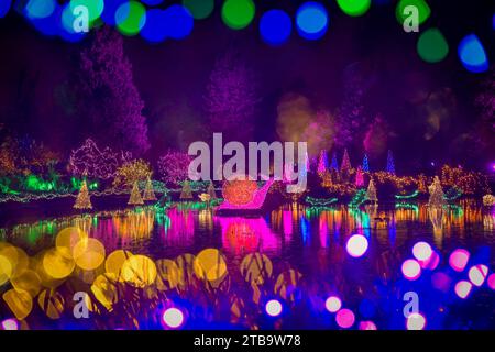 VanDusen Festival of Lights, VanDusen Botanical Garden, Vancouver, British Columbia, Kanada Stockfoto