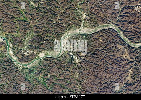 Blick aus dem Raum von Charleston, West Virginia, eingebettet in die Allegheny Mountains. Stockfoto