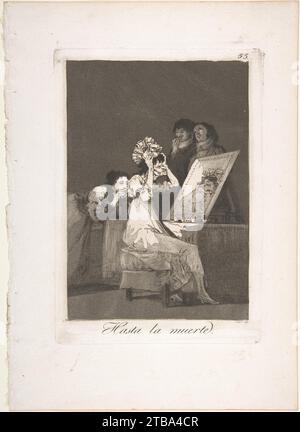 Platte 55 aus 'Los Caprichos': Bis zum Tod (Hasta la muerte) 1918 von Goya (Francisco de Goya y Lucientes) Stockfoto
