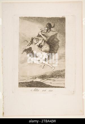 Platte 66 aus 'Los Caprichos': There IT Goes (Alla va eso) 1918 von Goya (Francisco de Goya y Lucientes) Stockfoto