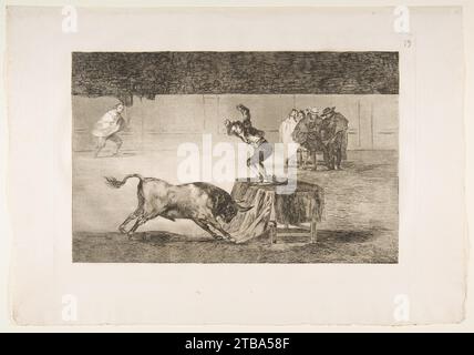 Platte 19 von 'La Tauromaquia': Ein weiterer Wahnsinn von ihm im selben Ring 1921 von Goya (Francisco de Goya y Lucientes) Stockfoto