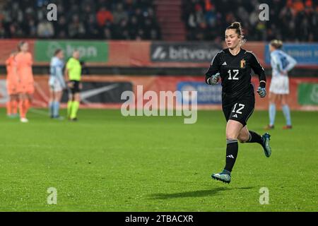 Tilburg, Niederlande. Dezember 2023. Das Bild wurde während eines Frauenfußballspiels zwischen den Nationalmannschaften der Niederlande, den Oranje Leeuwinnen, und Belgien, den Red Flames, am Dienstag, den 5. Dezember 2023 in Tilburg, Niederlande, gezeigt. Quelle: Sportpix/Alamy Live News Stockfoto