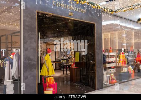 Das Einkaufszentrum Hudson Yards steht während der Weihnachtszeit unter dem Motto „Shine Bright“, New York City, USA 2023 Stockfoto