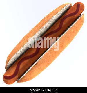 Hotdog isoliert auf weißem Hintergrund Stockfoto